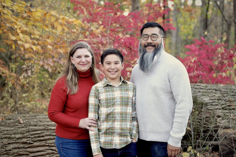 The Briggs family — without Xiao Tang — in November near their Ambler home.
