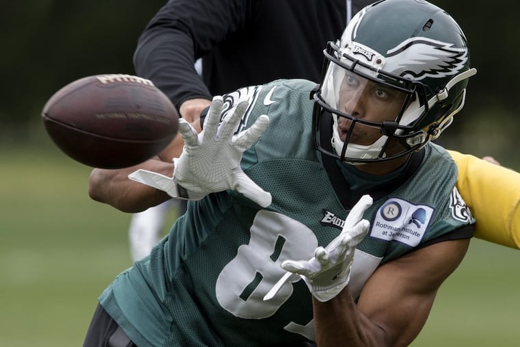 Eagles wide receiver Jordan Matthews catches a pass during OTAs in May.