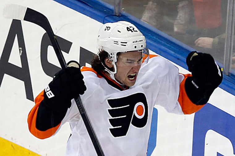 Flyers winger Jason Akeson. (Yong Kim/Staff Photographer)