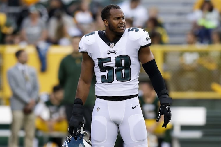 The Eagles’ Jordan Hicks led all at his position with five interceptions and his 11 pass breakups were tied for most among linebackers.