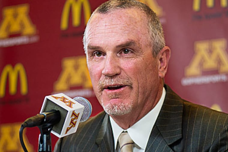 Minnesota interim coach Jeff Horton wil face Penn State this weekend. (AP Photo/The Star Tribune, Richard Tsong-Taatarii)
