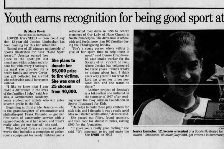 Jessica Limbacher, 12, was a recipient of a Sports Illustrated for Kids "Good Sport Award."