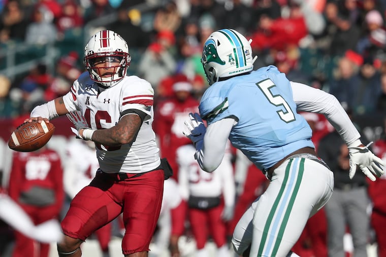 Temple quarterback Todd Centeio throws the ball in the second quarter against Tulane.