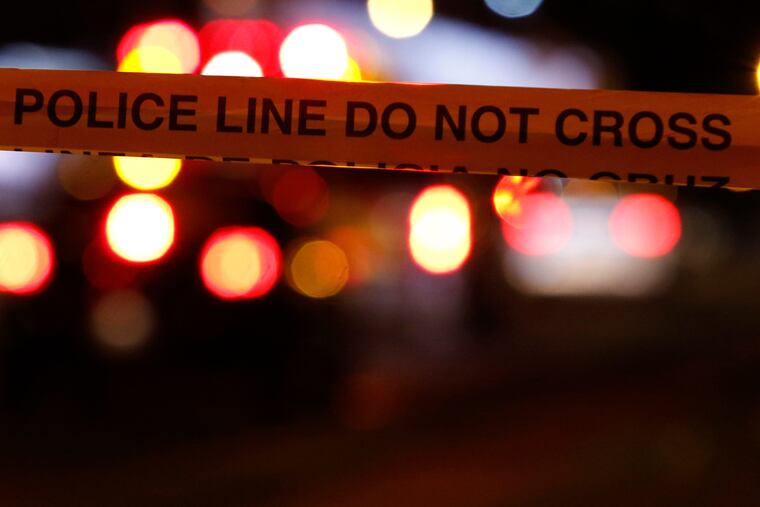 Police tape and lights.