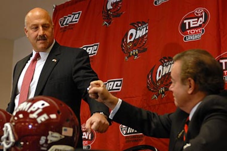Steve Addazio landed his first recruit a day after being introduced as Temple's head coach. (Tom Gralish/Staff Photographer)