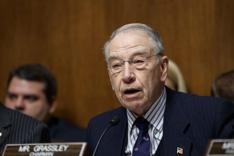 Sen. Chuck Grassley, R-Iowa, speaks on Capitol Hill in Washington, Tuesday, March 7, 2017,. (AP Photo/J. Scott Applewhite)