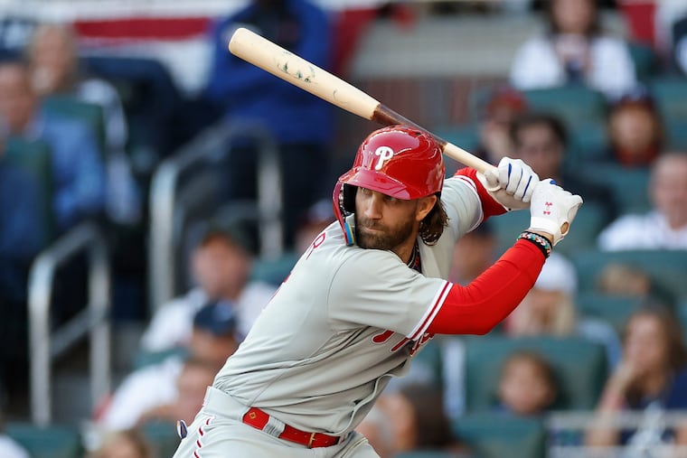 Bryce Harper and the Phillies look to go up 2-0 against the Atlanta Braves in Game 2 of the NLDS Monday night.