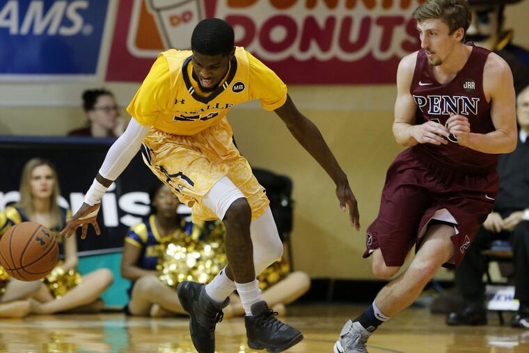 La Salle guard B.J. Johnson (left) had nine 20-point scoring efforts including a 35-point outing against eventual NCAA Tournament team Florida Gulf Coast, last season.