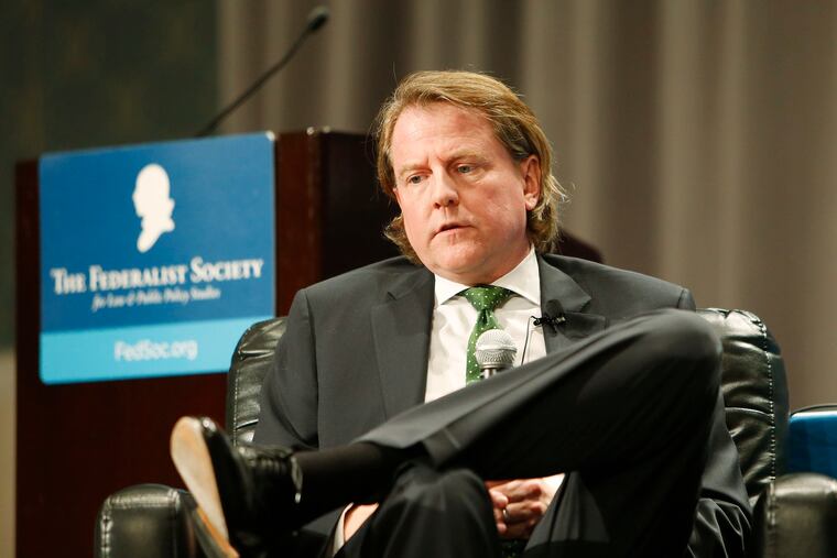 Former White House Counsel Donald F. McGahn.