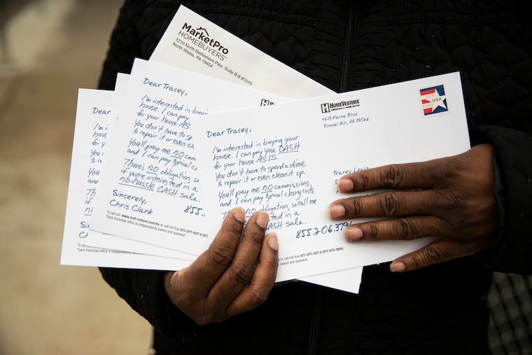 A new Pennsylvania law regulates wholesalers like the ones who frequently sent mail to Tracey Lewis of West Philadelphia to try to get her to sell her home.
