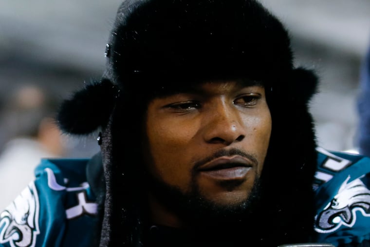 Eagles outside linebacker Nigel Bradham during a press conference at the mall of America in Minnesota, Thursday, Feb. 1, 2018. YONG KIM / Staff Photographer