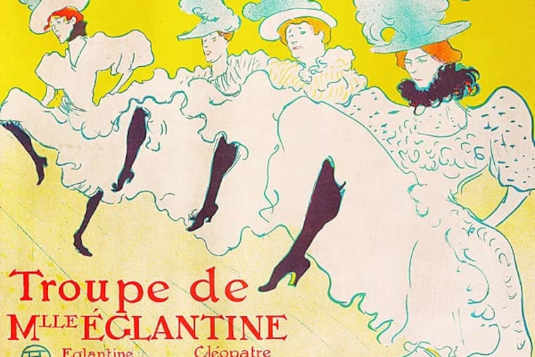 Henri de Toulouse-Lautrec, "Mlle. Eglantine's Troupe," color litho- graph, 1896. The works capture the raucous spirit of Parisian nightlife.