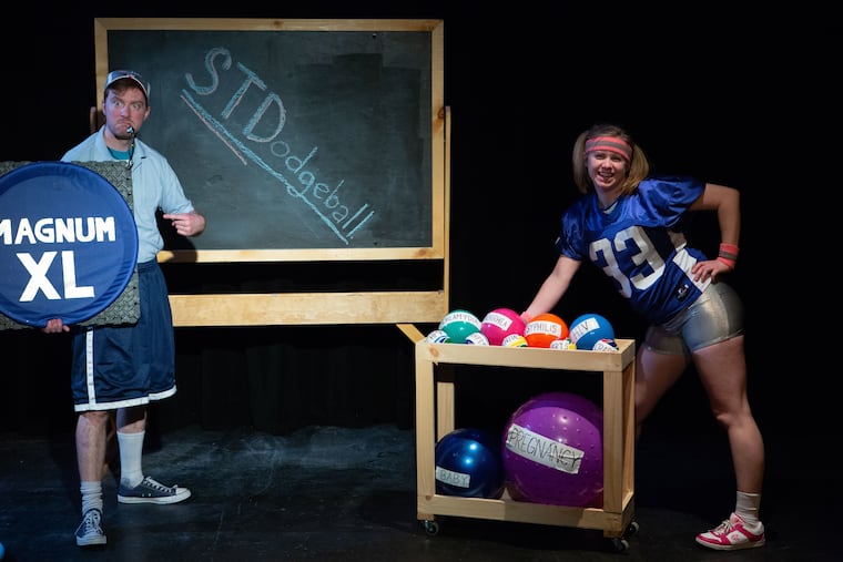 Zachary Chiero and Tara Demmy in "Clown Sex Ed," through Feb. 17 at Tribe of Fools.