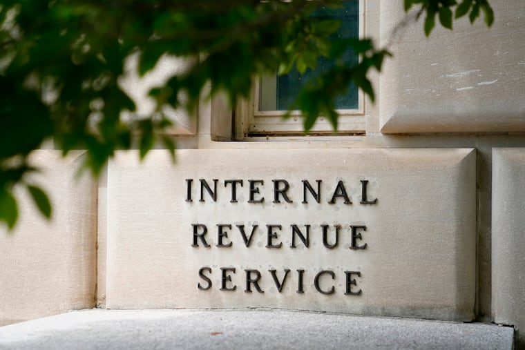 A sign outside the Internal Revenue Service building in 2021 in Washington, D.C.