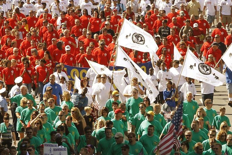 Marchers in Philadelphia’s Labor Day parade in 2010.
