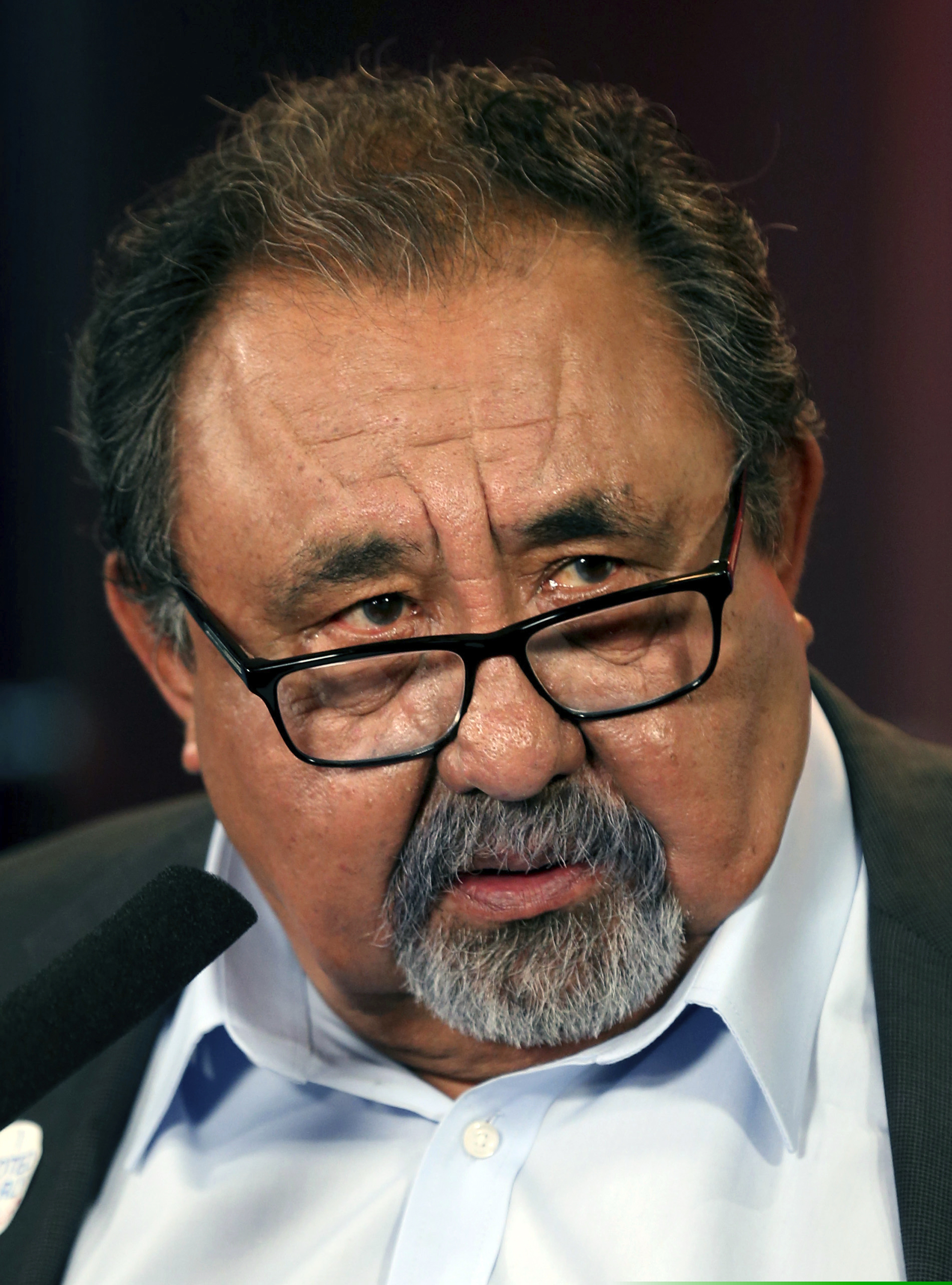 FILE - This Oct. 17, 2018 file photo shows U.S. Rep. Raul Grijalva, D-Ariz., answering questions from reporters following his debate with Republican challenger Nicolas Pierson in Tucson, Ariz. The chairman of the U.S. House Natural Resources Committee is calling on the Interior Department to halt work on oil and gas development permits and leases in Alaska and elsewhere during the partial government shutdown. A letter from Grijalva to Acting Interior Secretary David Bernhardt objects to the Interior Department allowing work to be done on upcoming offshore lease sales, seismic permits and a five-year offshore oil and gas leasing plan. (Kelly Presnell/Arizona Daily Star via AP, File)