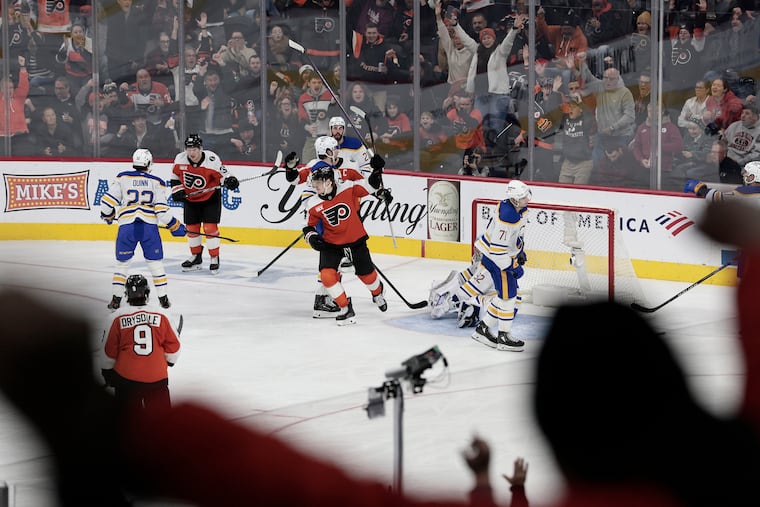 Owen Tippett scored his ninth goal of the season in the second period of the Flyers' home win over the Sabres.