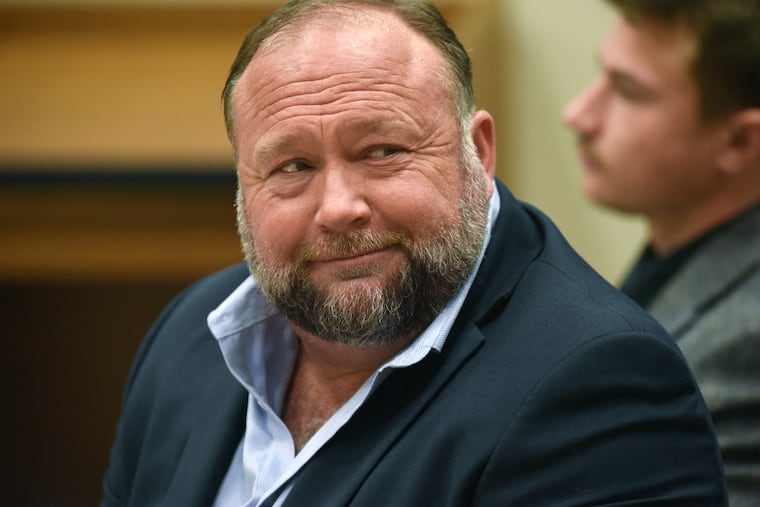 Infowars founder Alex Jones in court in September.