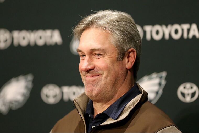 Eagles coach Doug Pederson during a press conference in February.