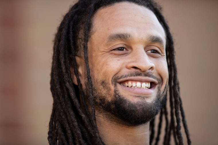 Philadelphia Eagles safety Avonte Maddox (29) speaks with reporters before Philadelphia Eagles practice at the NovaCare Complex in South Philadelphia, Pa. on Thursday, October 28, 2021. The Eagles face the Lions in Detroit on Sunday.