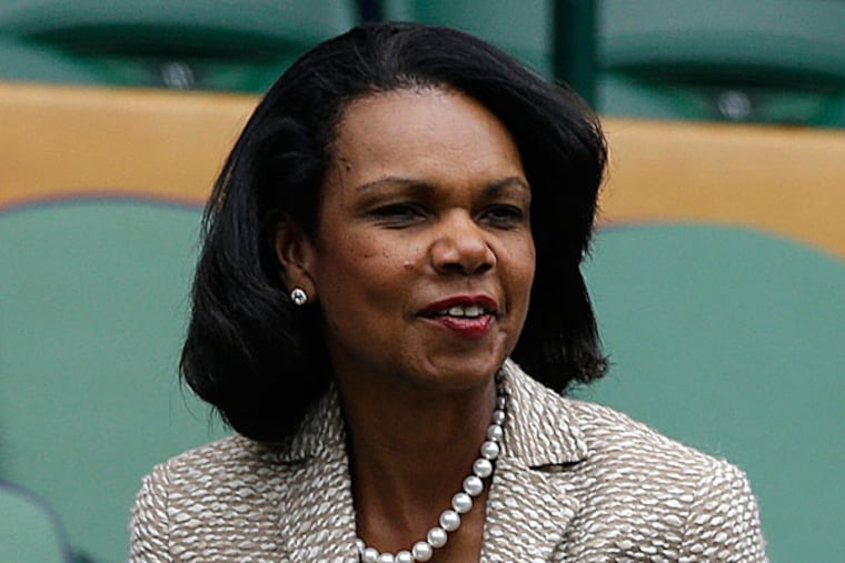 Condoleezza Rice has scrapped plans to give a commencement speech at Rutgers University after students protested. (Anja Niedringhaus/AP/File)