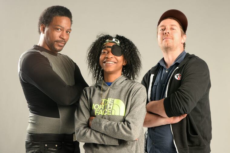 Christopher "Quest" Rainey (left) and PJ Rainey (center) of North Philadelphia star in Jon Olshefsky's (right) documentary film "Quest" which premieres in Philadelphia on Dec. 1.