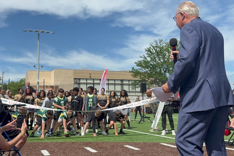 An Eagles-inspired Tush Push ribbon cutting, emceed by Ron Jaworski, celebrated the $7.5 million renovation of the Murphy Recreation Center.