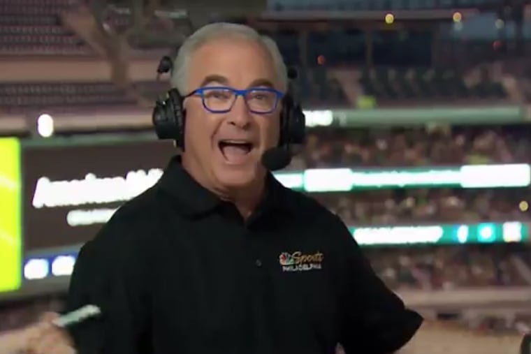 Eagles fans saw a lot of NBC Sports Philadelphia host Michael Barkann during Sunday's night's coverage of the team's only open practice of the season.