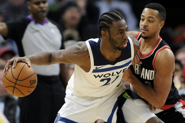 Portland’s CJ McCollum, right, will try to rebound from his poor shooting performance against the Sixers.