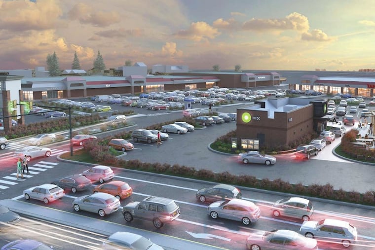 Artist's rendering of Port Richmond Village shopping center after revamp into what's being called Fishtown Crossing.