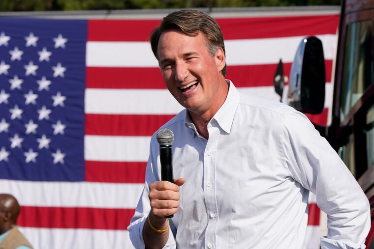 Virginia Gov. Glenn Youngkin addresses the crowd during an early voting rally in September in Petersburg, Va.