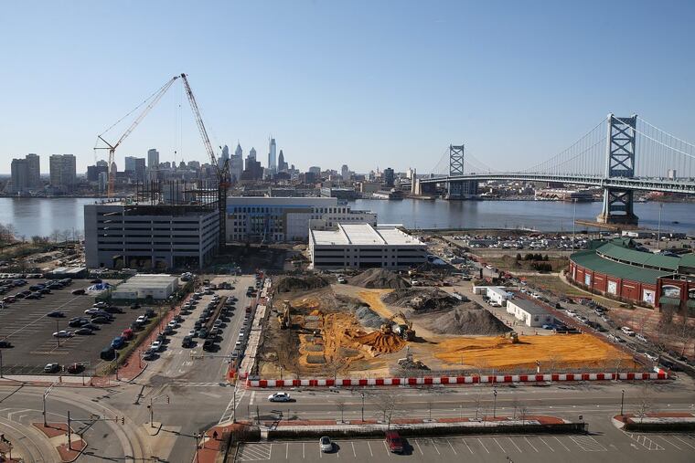 The Camden Towers project in February. OSHA has cited a construction company in a worker’s death.