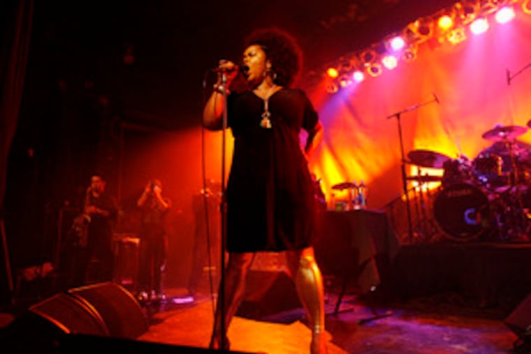 Singing at the TLA , Scott told her listeners there's "something" in Philadelphia's drinking water, "But I'm glad I drank it."