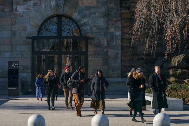 The north entrance of the Philadelphia Art Museum after Wednesday's staff meeting.