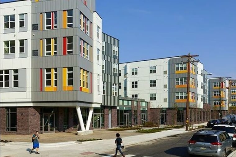 Paseo Verde apartments at 9th and Berks is one of the few successful projects in Philadelphia that mixes market-rate and affordable units.