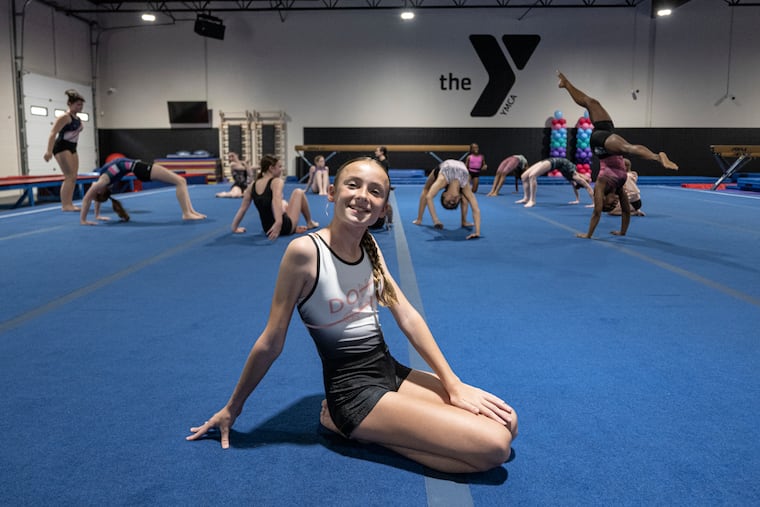 Abi Young, 12, helped bring a dedicated gymnastics space in Havertown by writing a persuasive letter to YMCA CEO Shaun Elliott.