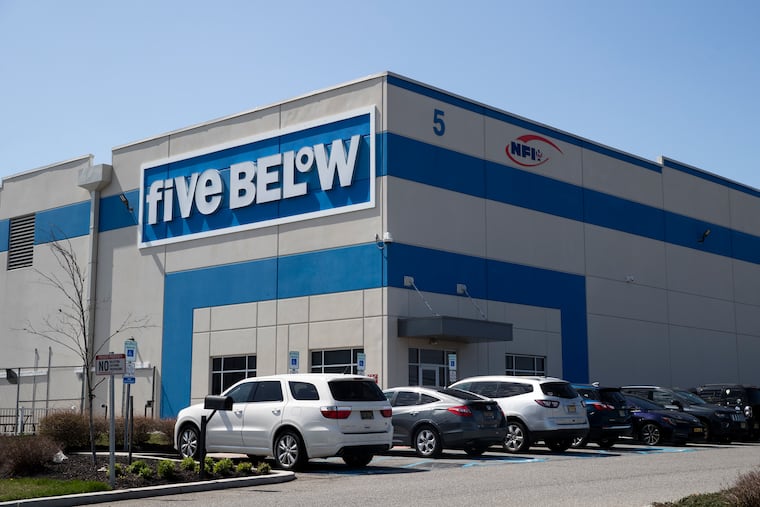 The Five Below warehouse in Pedricktown, N.J. on Monday, April 3, 2023.