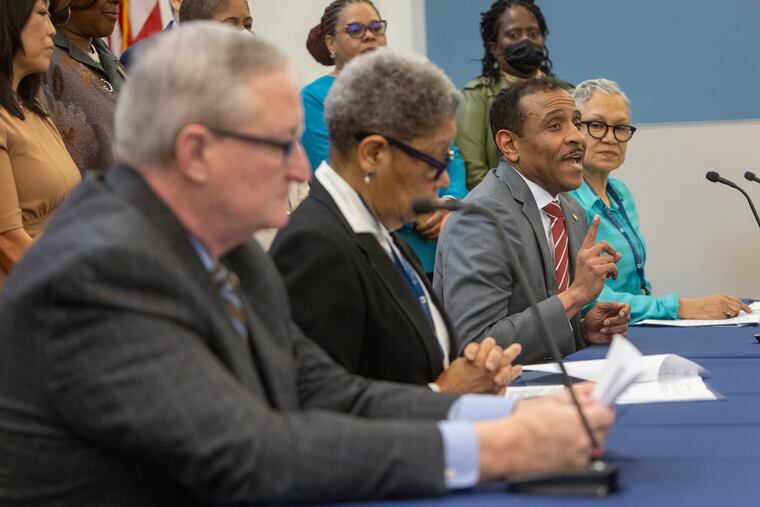 Tony Watlington speaks during a news conference announcing he will be the next superintendent of the Philadelphia School District.
