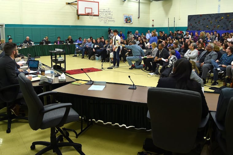 The Cherry Hill School Board meets February 27 after two days of protests by hundreds of Cherry Hill High School East students sparked by the suspension of popular history teacher Tim Locke, who made comments regarding security issues at the school following the Parkland, Florida high school massacre.