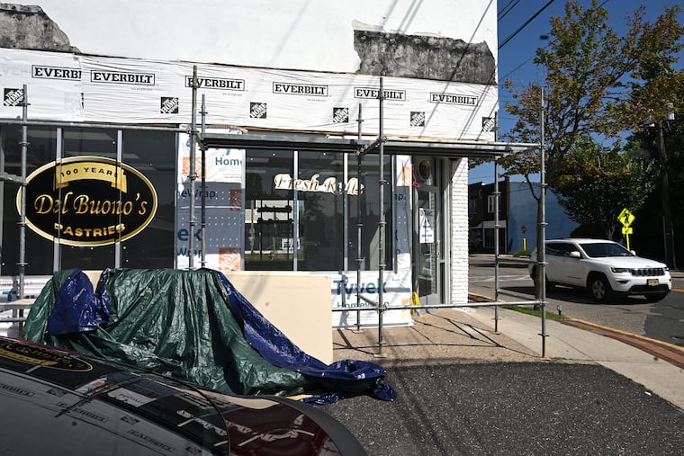 Construction continues July 20, 2026 on the former McMillan's Bakery on Haddon Avenue in the Westmont section of Haddon Township. The family business closed in May 2025 after 86 years. It will be a new bread-and-pastry shop operated by the local Del Buono's chain.
