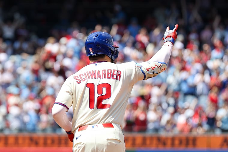 Kyle Schwarber went yard twice for the Phillies in Sunday's win.