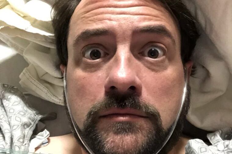 Kevin Smith tweeted this photo of himself from his hospital bed.