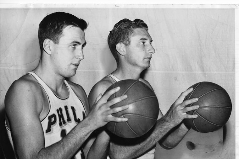 Paul Arizin (left) and Joe Fulks (right) were teammates with the Philadelphia Warriors for two seasons.