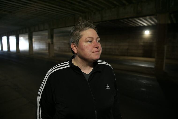 Brooke Feldman, a social-work student, in the tunnel where Johnny was living.