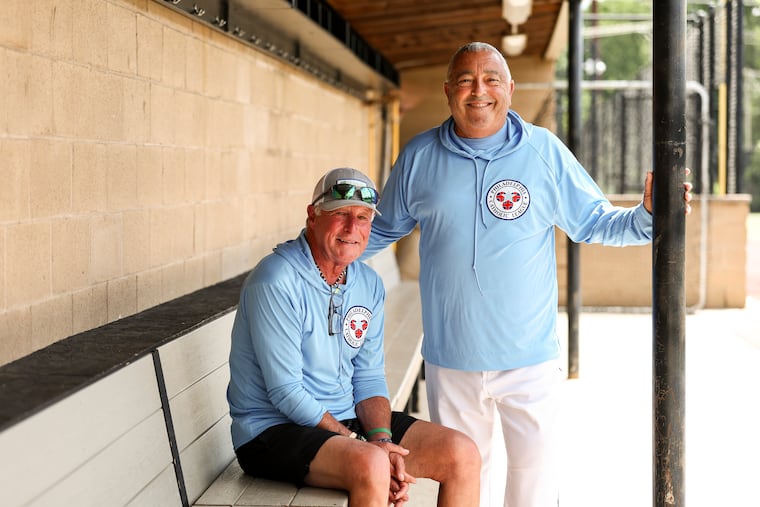 Joe DeBarberie (left) and Jim DiGuiseppe Sr. spent about 10 years as head coaches in the Catholic League. Their sons have taken over the programs they once served.
