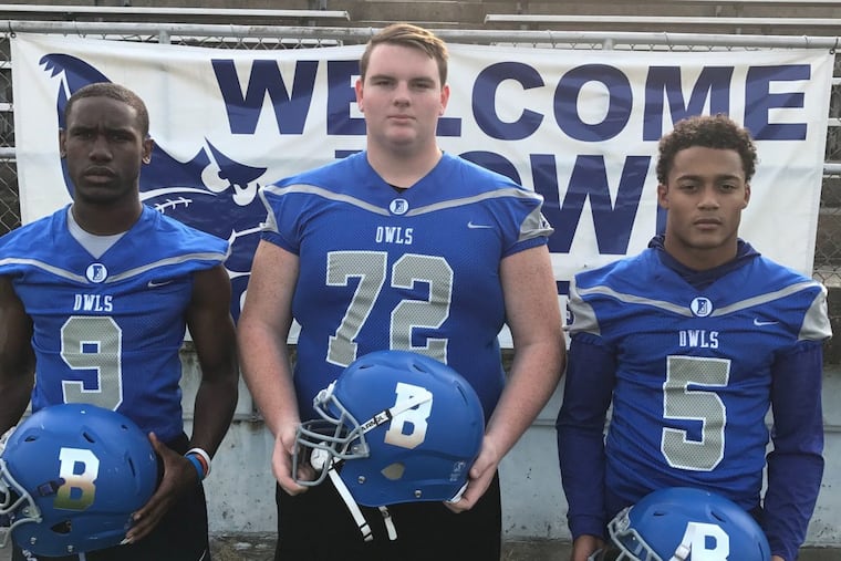 Bensalem senior captains (from left) Rob Harris, Vince Citrino, and Keith Parrish.
