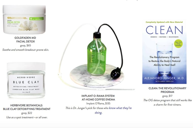 Screenshot from Goop website.