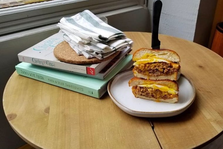 Breakfast sandwich at Eggcellent, 113 Chestnut St.