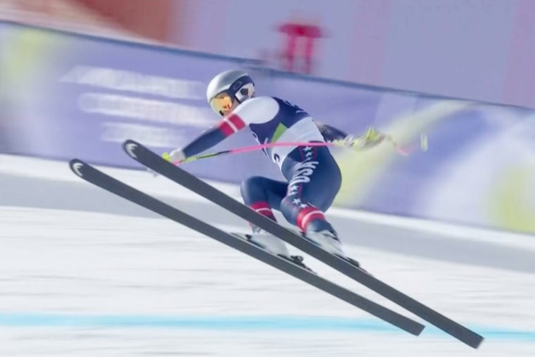 Lindsey Vonn crashes during the Alpine skiing downhill race at the Winter Olympics.