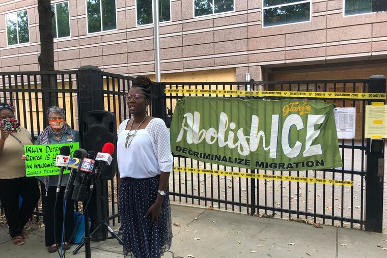 Dawn Wooten, a nurse at Irwin County Detention Center in Ocilla, Ga.,, spoke Sept. 15 at a news conference in Atlanta protesting conditions at the immigration jail. An Associated Press review of medical records for four detained immigrant women at the detention center and interviews with lawyers have revealed growing allegations that a gynecologist performed surgeries that the women never sought or didn’t fully understand.